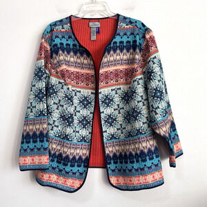 Catherines Quilted Reversible Lightweight Open Jacket Womens Plus 3X Petite